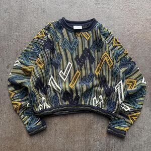 Vintage COOGI Round Neck 90s Sweater Rare Size Large Australian Knit
